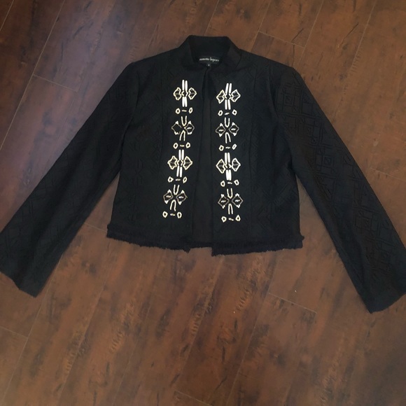 NANETTE LEPORE Black Island Blazer Beaded Lace - Picture 5 of 5